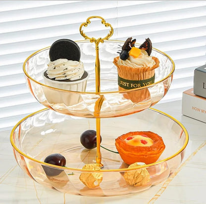 Floral 2-Tier Serving Tray | Modern Display Tray