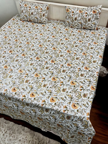 King Size pure cotton bedsheet with Pillow Cover