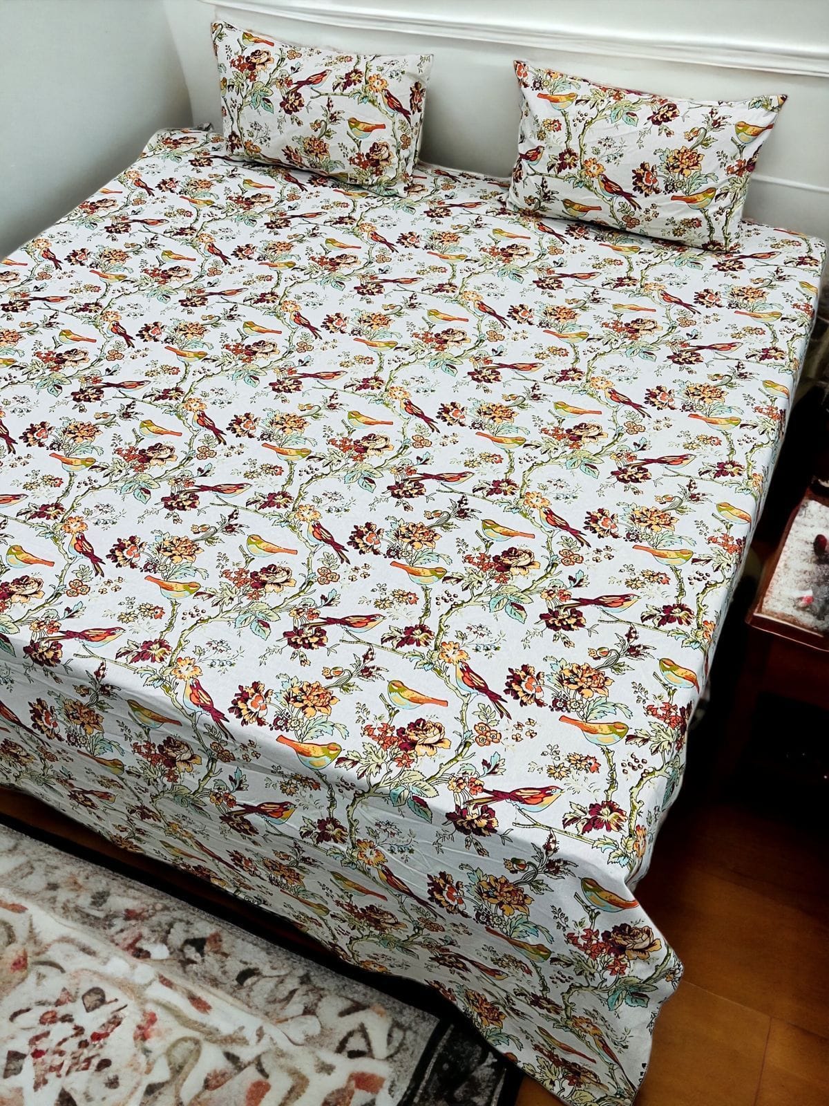 King Size Jaipuri Bedspread with Pillow Cover