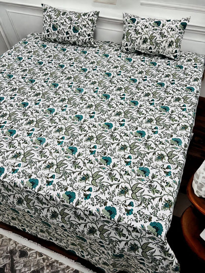 Anokhi Print Jaipuri Bedsheet with Pillow Cover