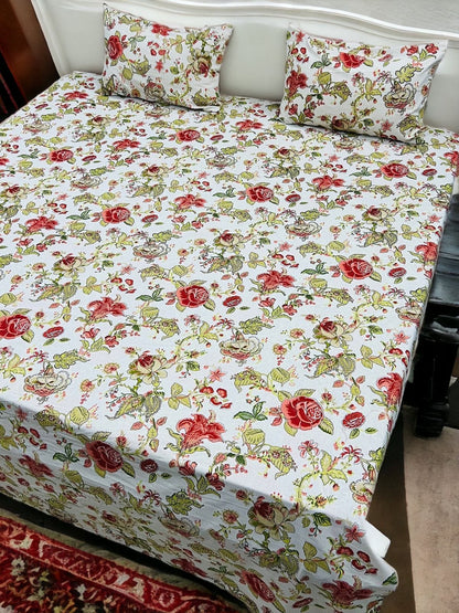 King Size Anokhi Print Jaipuri Bedsheet with Pillow Cover