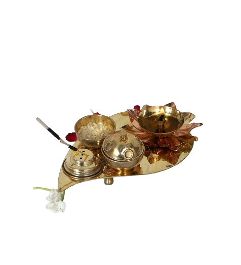 Designer Brass Pooja Thali Set - Upstyle Craft