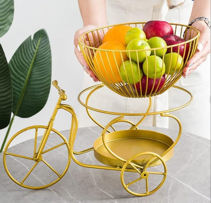 Cart Fruit Basket | Artisanal Fruit Stand | Table Organiser Basket