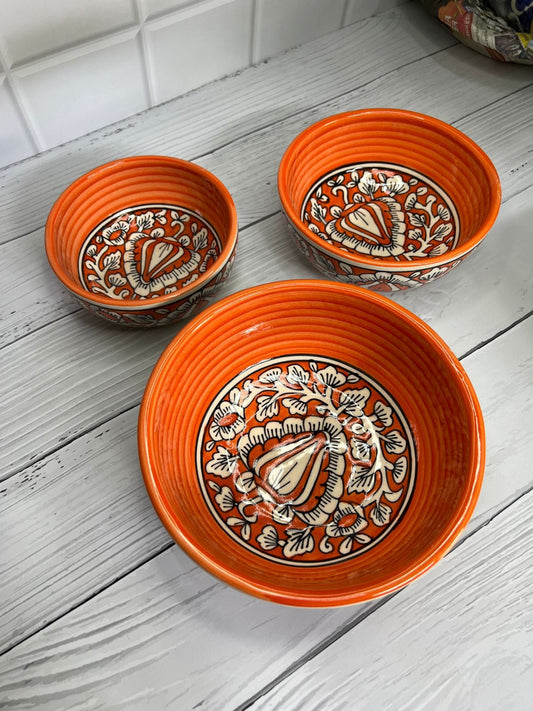 Designer Ceramic Serving Bowls (Set of 3) - Upstyle Craft