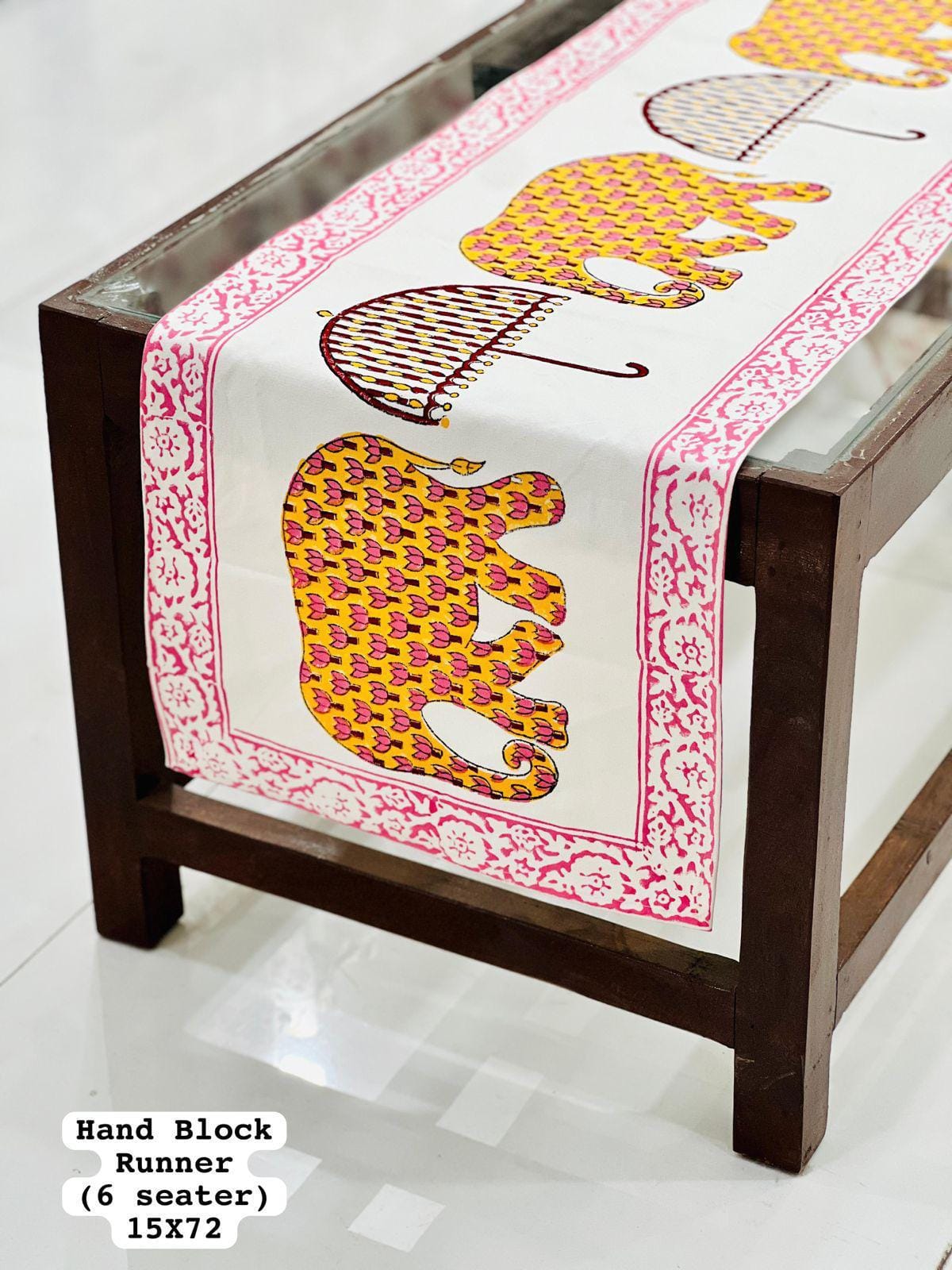 Designer Hand Block Table Runner (6 Seater)