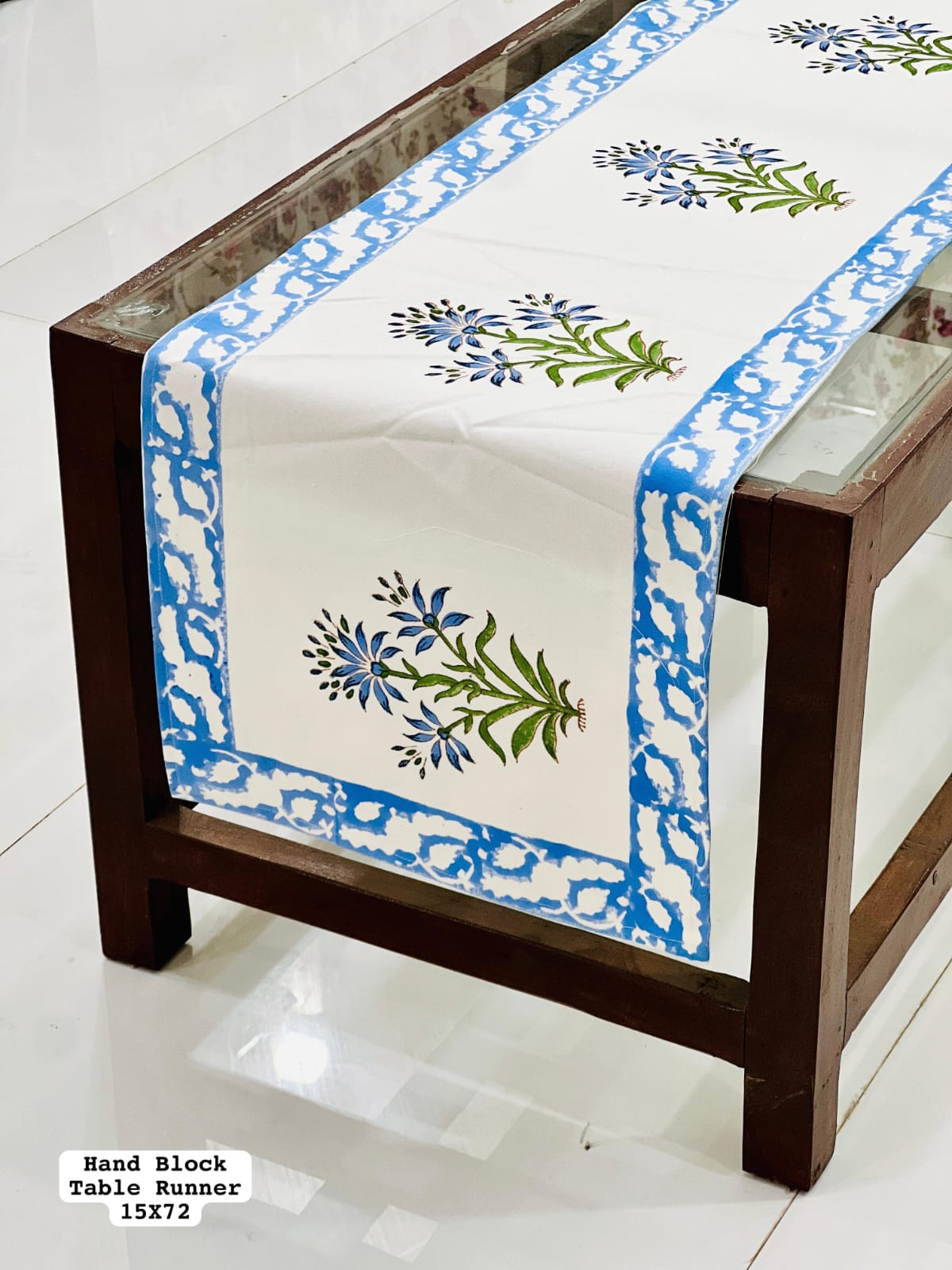 Designer Hand Block Table Runner (6 Seater)