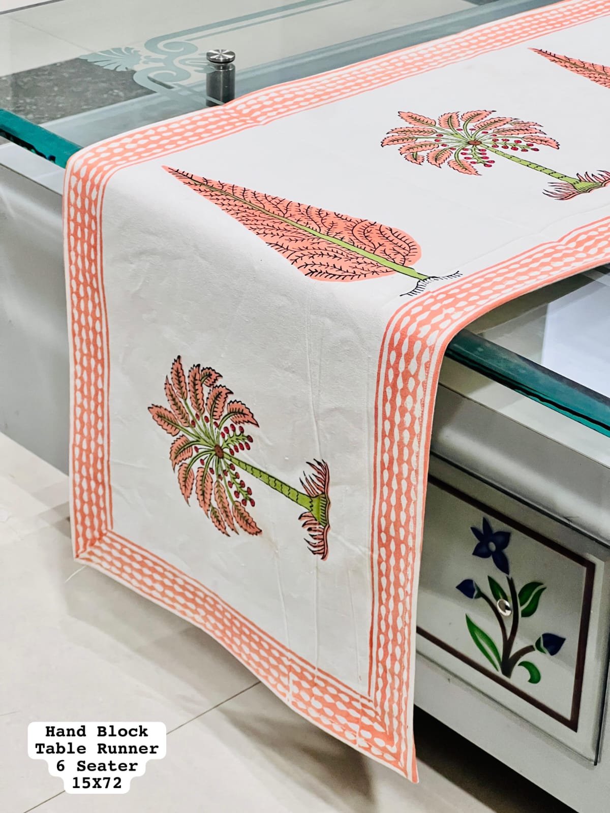 Designer Hand Block Table Runner (6 Seater)