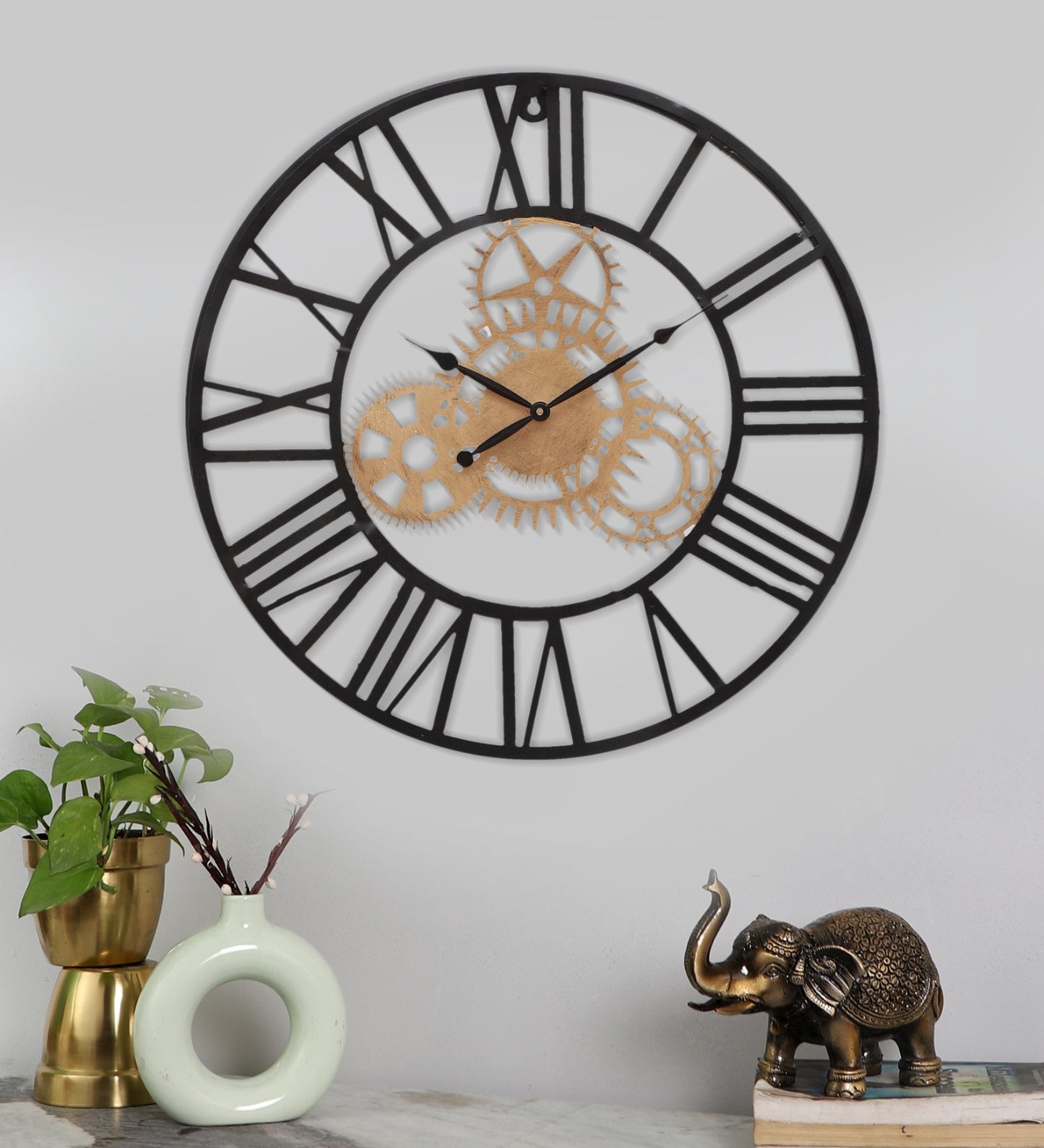 Antique Round Wall Clock (Large) - Upstyle Craft