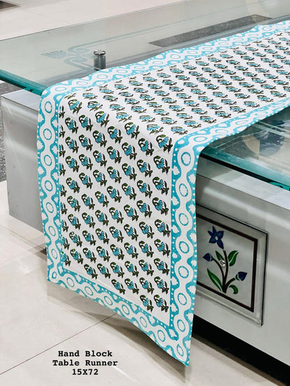 Hand Block Print Cotton Table Runner