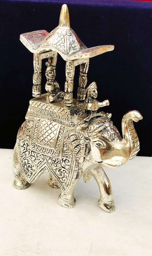 German Silver Maharaja Elephant (Set of 2)