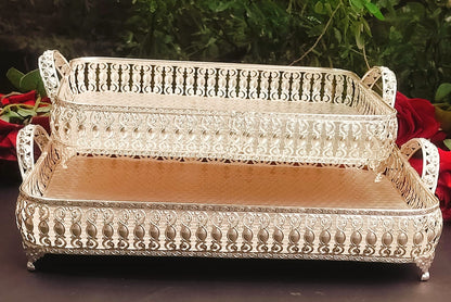 German Silver Rectangular Tray