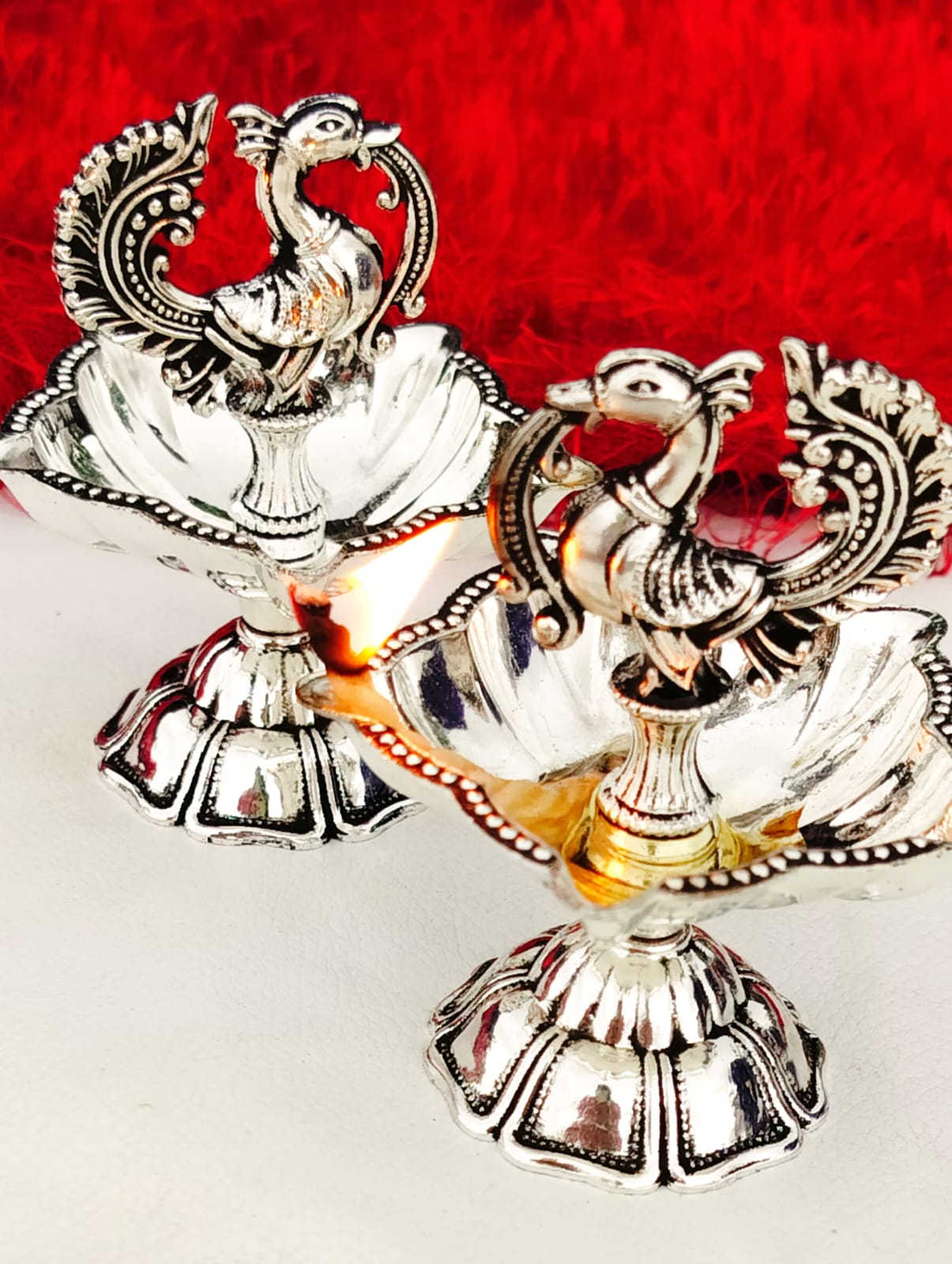 German Silver Diya (Set of 2)