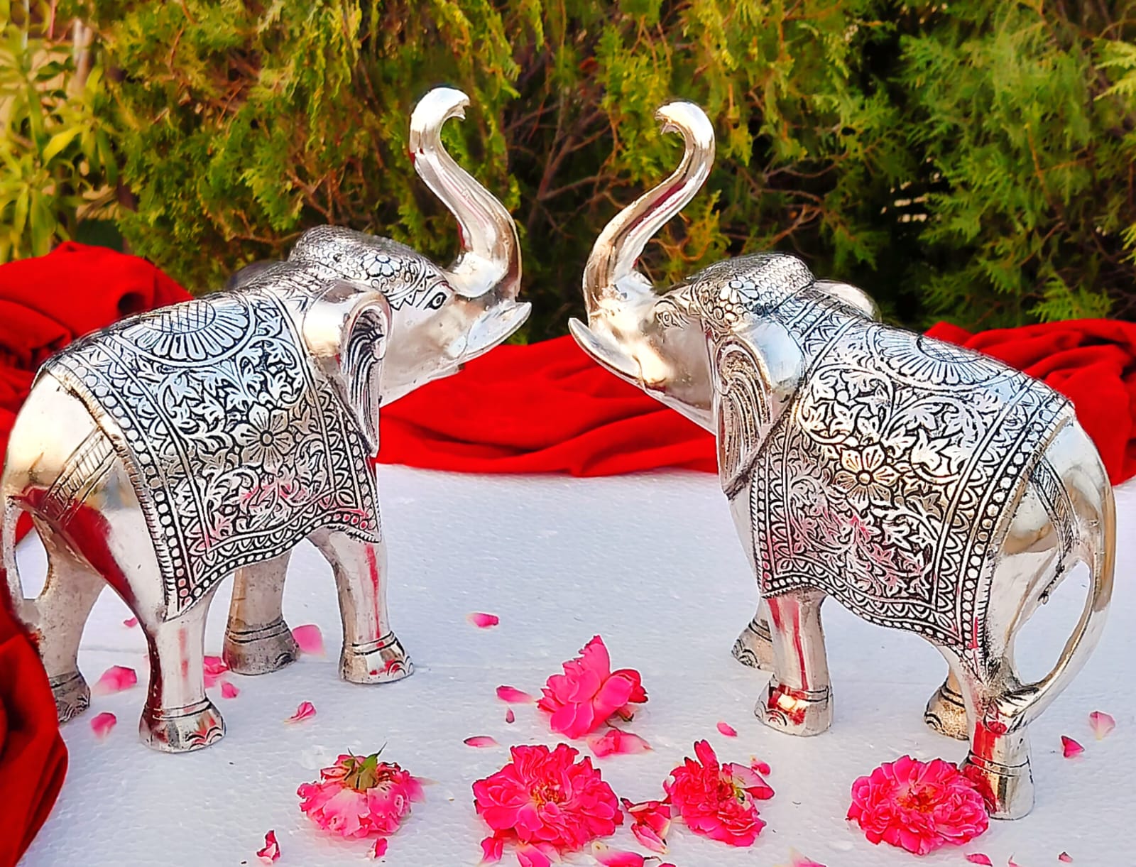 German Silver  Elephant Pair (Large)