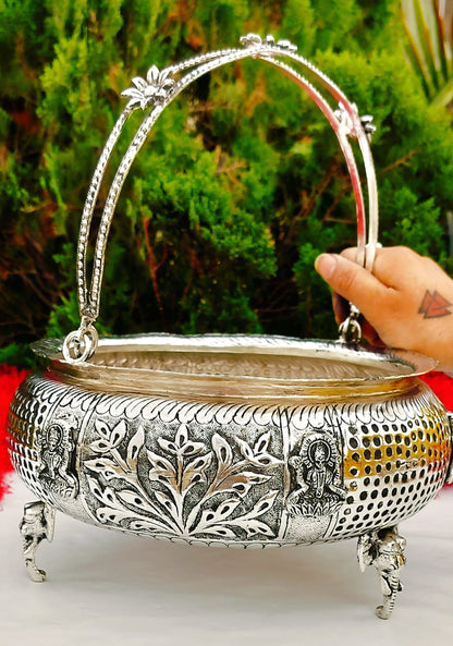 German Silver pooja Basket