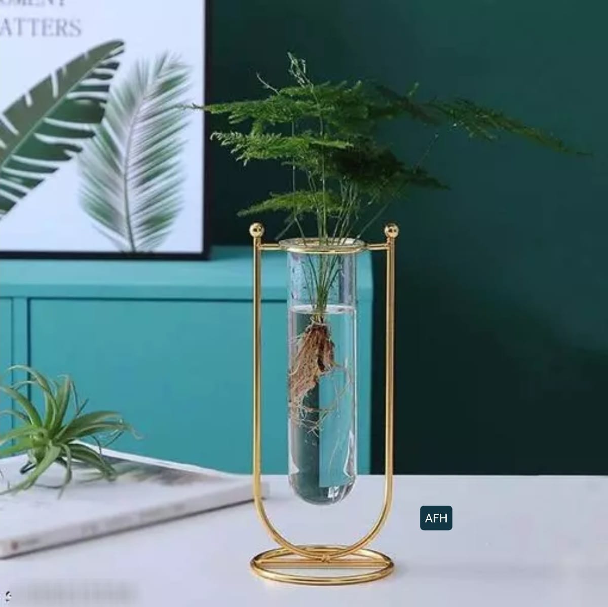 Flask Flower Vase | Glass Planter Holder (Set of 2)