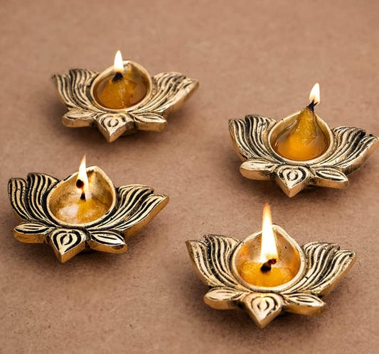 Lotus Brass Diya | Trending Brass Deepak (Set of 8)