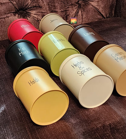 Metal Containers For Spices (Set of 8)