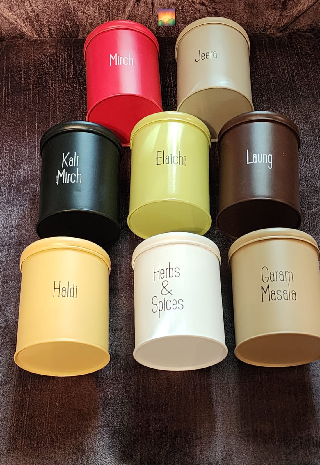 Metal Containers For Spices (Set of 8)