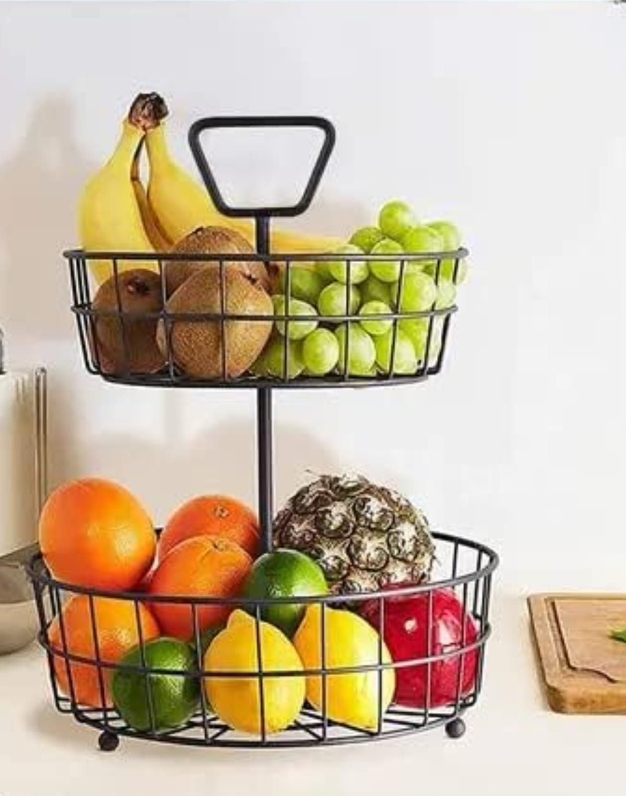 2-Tier Fruit Basket | Modern Table Organiser | Metal Fruit Basket
