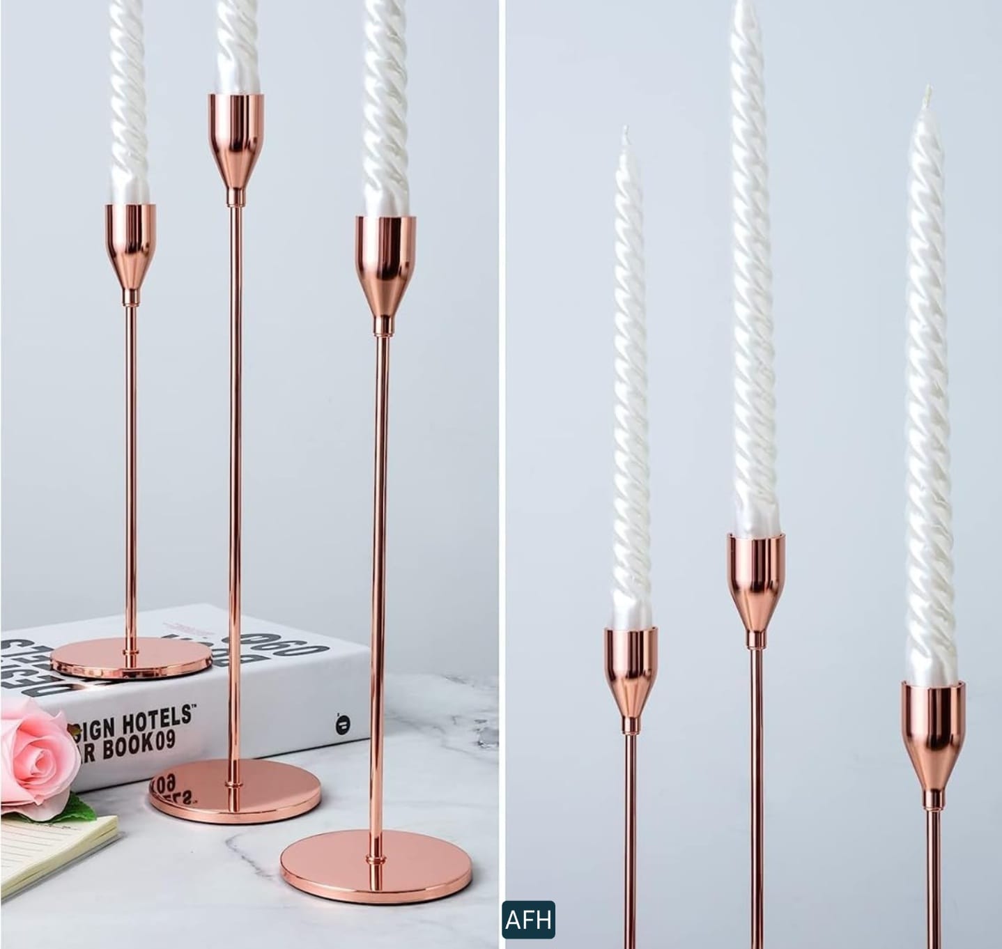 Minimalist Candle Holders | Modern Candle Stands | Metal Candle Holders (Set of 3) - Upstyle Craft