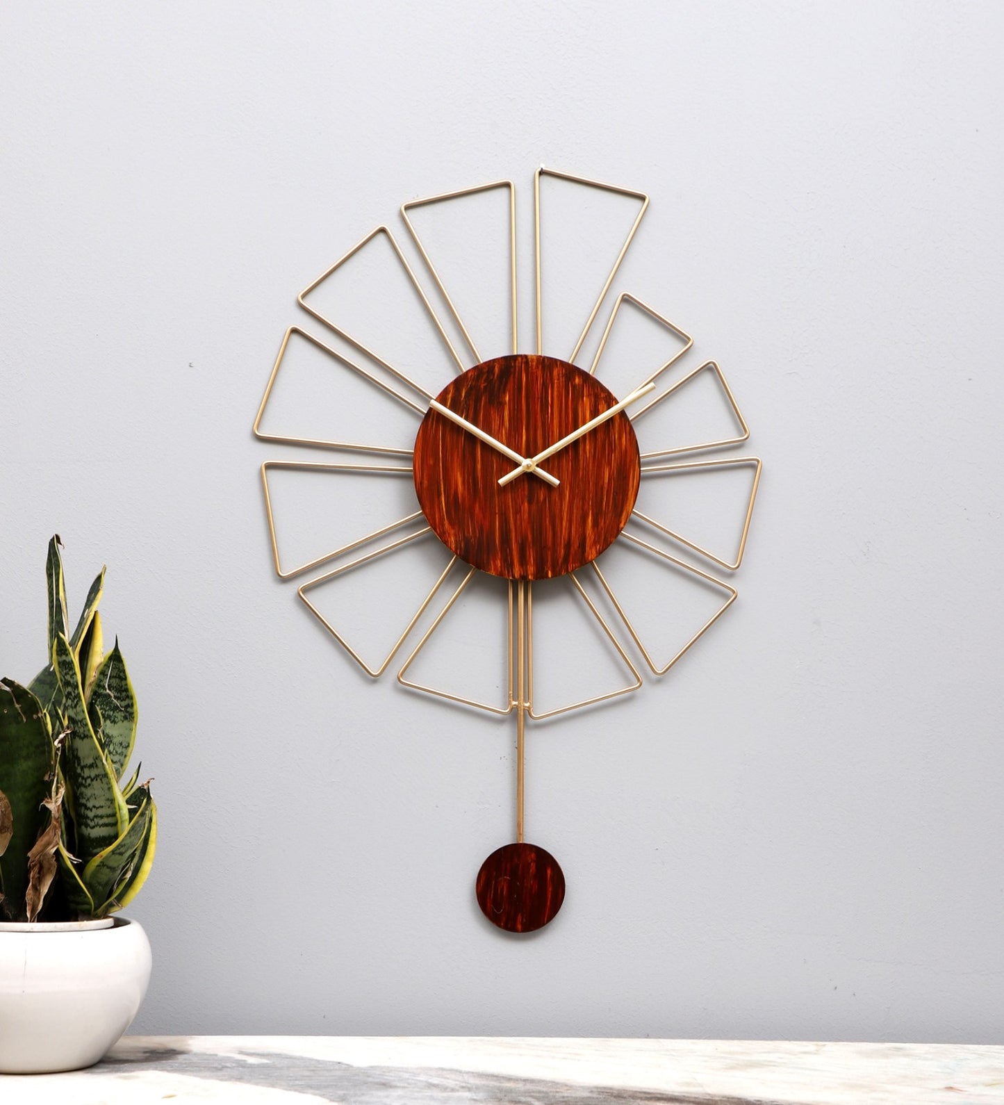 Wall Mount Pendulum Clock | Modern Pendulum Round Clock (Large)