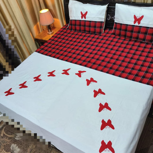 Christmas Special Embroidered Bedsheet (King Size)