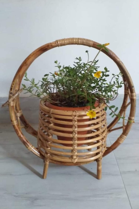 Boho Rattan Hanging Planter Holders (Set of 2) - Upstyle Craft