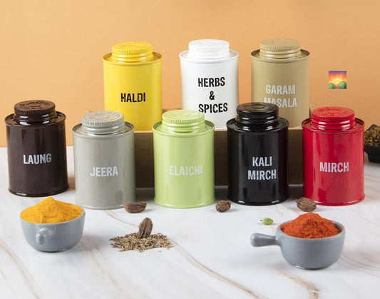 Spice Jars With Labels (Set of 8)