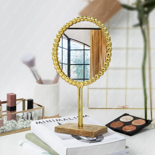 Round Mirror With Stand | Minimalist Mirror for Console