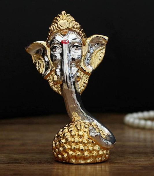 Ganesha Tabletop Statue | Ganesha Head Metal Art
