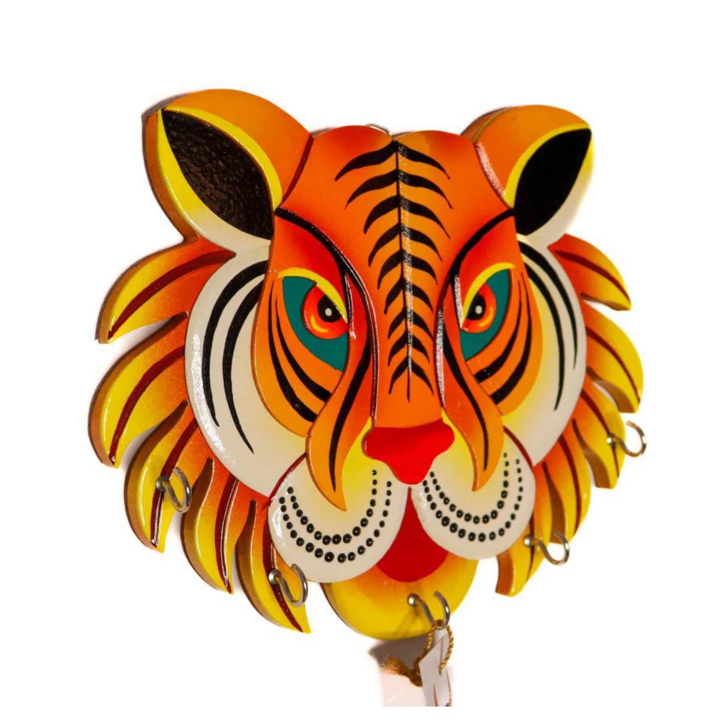 Tiger Head Key Hanger | Wall Mount Wooden Key Holder