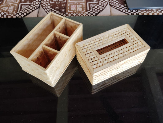 Bamboo Table Organizer Combo