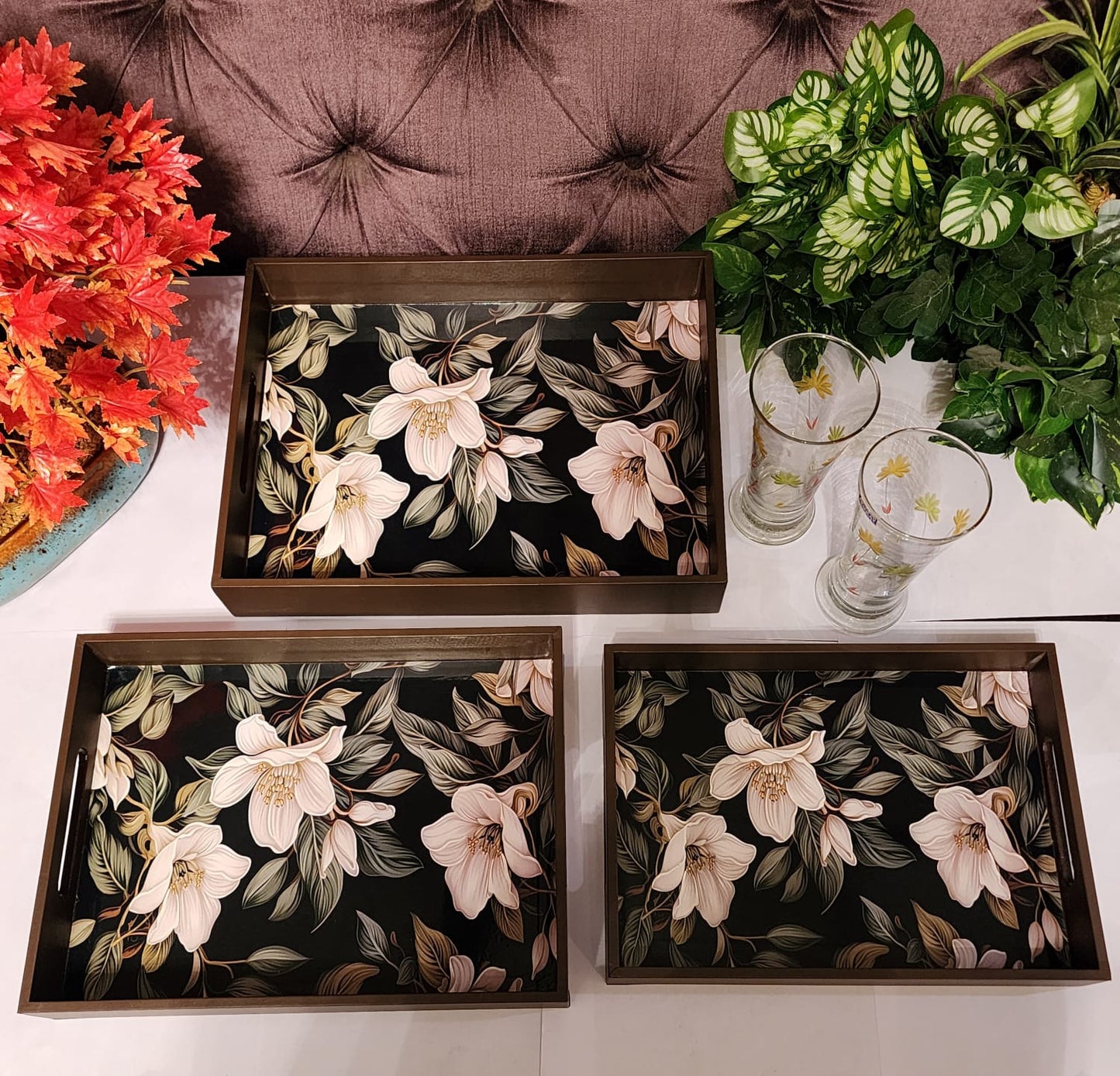 Exclusive Wooden Serving Tray (Set of 3)